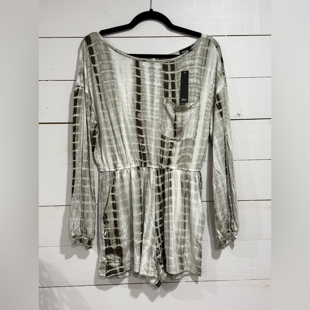 New! Olive Green Tye Dye Romper
